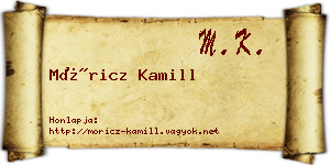 Móricz Kamill névjegykártya